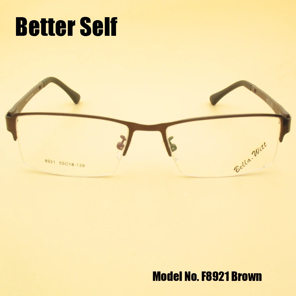 

F8921 Half Rim Frames Men Quality Spectacles Eyewear Myopia Glasses Rectangle Ultem Optical Frame