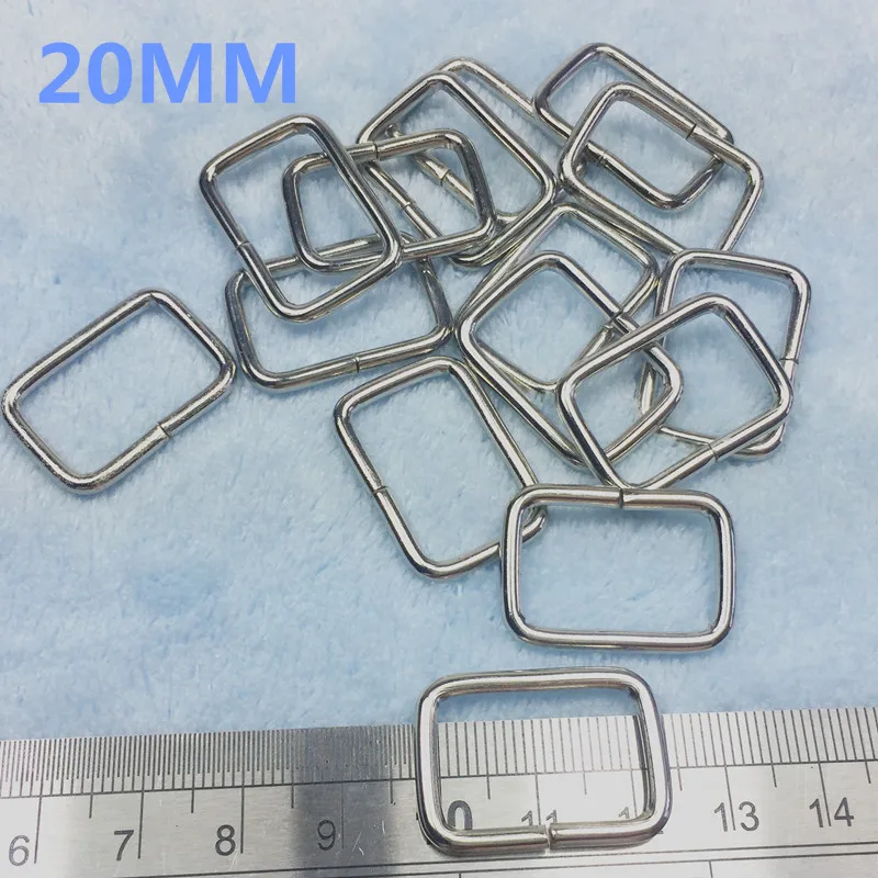 20MM SILVER Rectangle Metal Dee Ring (2)