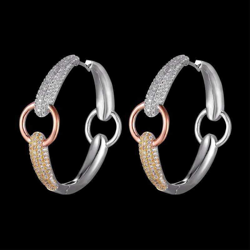 

Zlxgirl Luxury Brand Mirco Paved Cubic zircon Bridal earrings jewelry Women gifts Bucle d'oreille Ear Cuff Women bridal jewelry