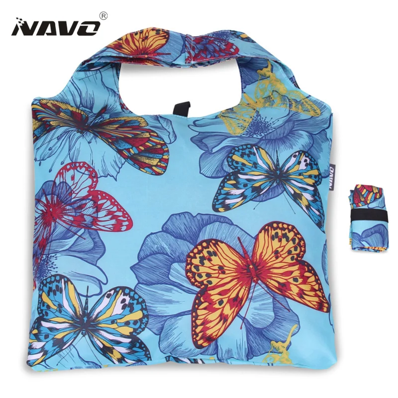 

NAVO folding shopping bag butterfly big shopper reusable tote bags shopping grocery bag household bag boodschappentas Xmas gift