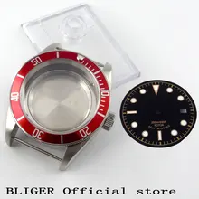 Твердый 41 мм 316L нержавеющей стальной корпус часов Красный вращающийся ободок+ циферблат подходит для ETA 2836 автоматический механизм C60B