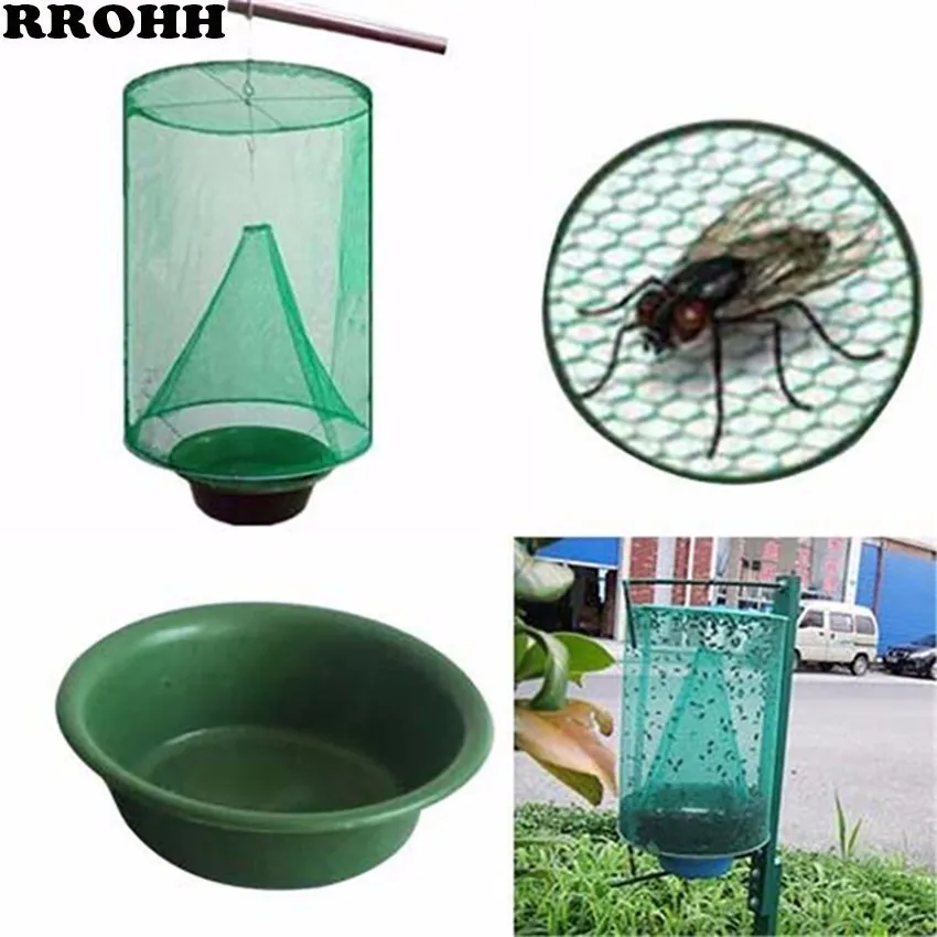 

Health 1PCS Reusable Hanging Fly Catcher Killer Pest Control Flies Flytrap Zapper Cage Net Trap Garden Home Yard Supplies