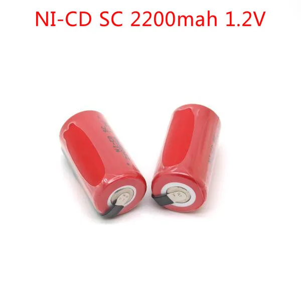 

1pcs Free Shipping 1.2V NICD batteries SUB C rechargeable battery 1.2v 2200mah battery NI-CD 1.2V battery accumulator SC 2200mah