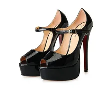 New fashion high heels black silk beauty hot style high with big yards in the us and Europe EU40-48 women’s shoes
