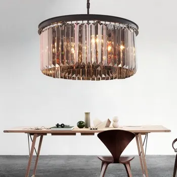 

Modern Vintage Crystal Prism Chandelier Lighting Flush Mount Chandeliers Light Fixture for Home Hotel Restaurant Decoration