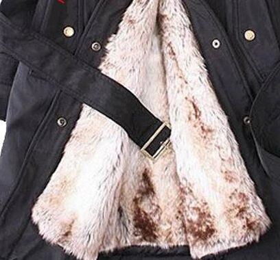 FUR COAT Winter Jacket Women Clothing Thick Fur Liner Thicker Parkas Cotton Warm Coat Outerwear Hooded Belted Plus 3XL