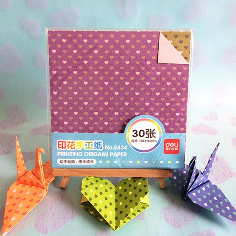 Us 388 40 Off30pcslot Home Decor Colorful Diy Paper Craft Scrapbooking Paper Origami Lucky Star Heart Shaped Craft Folding Paper 1515cm In Craft