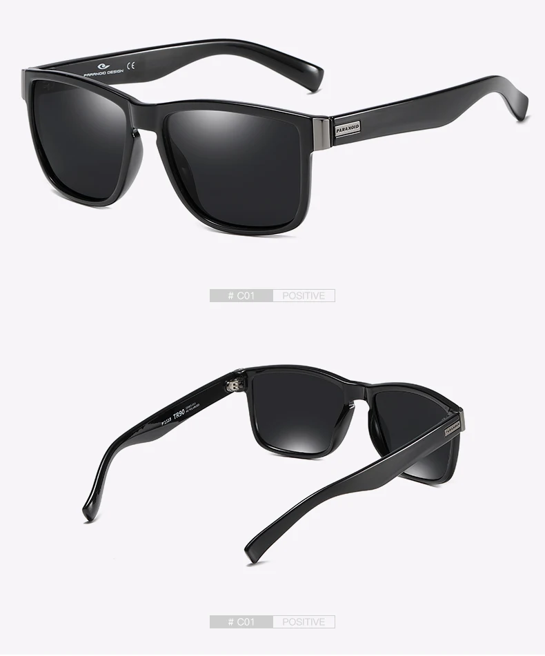 Параноидальные Винтажные Солнцезащитные очки TR90, поляризационные мужские солнцезащитные очки для мужчин, квадратные оттенки, для вождения, черные очки, мужские, 8 цветов, модель 1518
