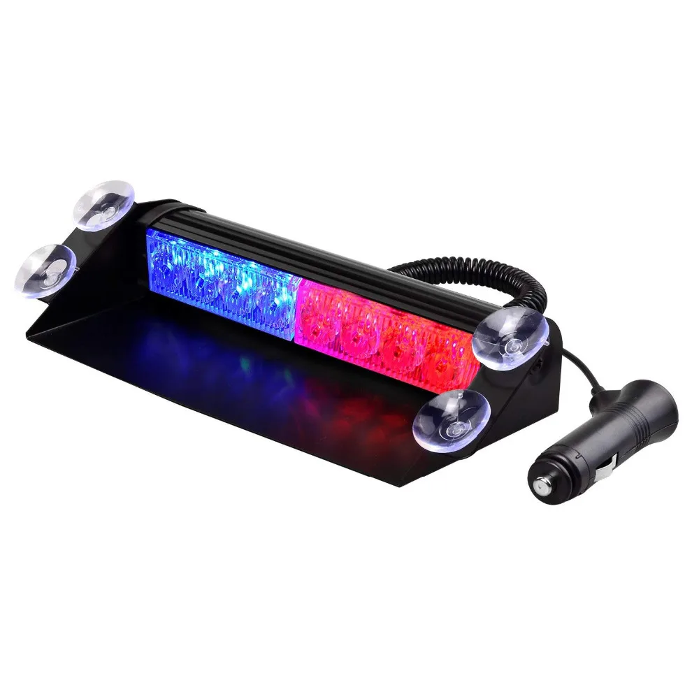 Comprar 12V 8 LED rojo azul Amarillo Blanco coche estroboscópico luz de advertencia bomberos policía led intermitente luces de señal de emergencia seguridad antiniebla