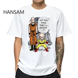 One Punch Man смешные футболки Аниме Мода Мужская футболка лето хлопок Harajuku рубашка уличная футболка рубашка с круглым вырезом Футболка