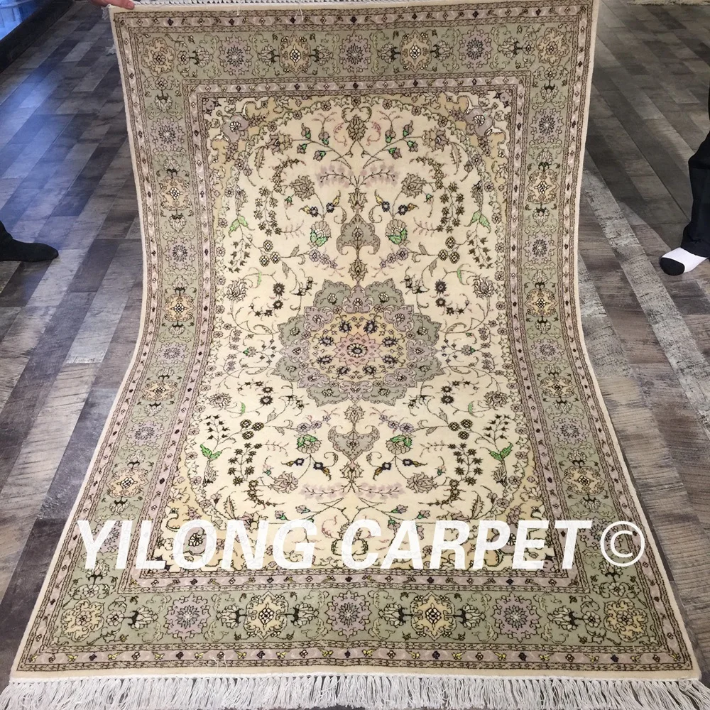 Yilong 4'x6' ручной работы, изысканные персидский ковер прочный восточных ручной работы из шерсти и шелка ковер (WY2107S4x6)
