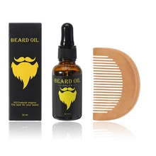 Масло для бороды 30 мл натуральный разглаживающий Органический Уход увлажняющее смягчающее масло для ухода за усами с расческой