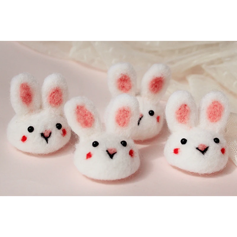 

Wool felt Handmade wool felt pokes music semi-stereo rabbit wool felt finished diy hairpin accessories