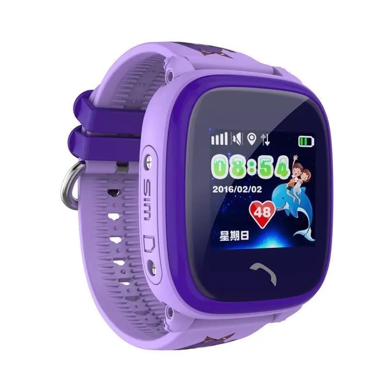 Детские часы gps трекер SOS интеллектуальное устройство для мониторинга позиционирования телефон часы совместимы с IOS Android английская версия - Цвет: LBS Purple
