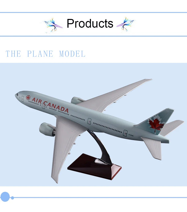 Prenoy 47 см смолы Boeing 777 модель самолета канадский Airways Air Canada Airlines B777 самолета Стенд Модель самолета коллекция