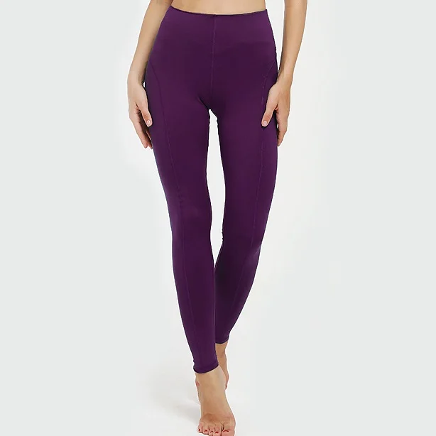 Purple Однотонные леггинсы женские спортивные Push Up легинсы, штаны для фитнеса Высокая талия тонкие обтягивающие штаны эластичные облегающие леггинсы плюс Размеры 4C - Цвет: Purple