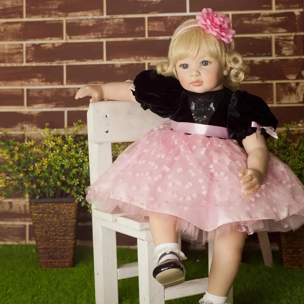 Детские мягкие силиконовые реалистичные с одеждой Reborn Baby сертификат рождения куклы Коллекционные, подарок, Playmate - Цвет: black pink