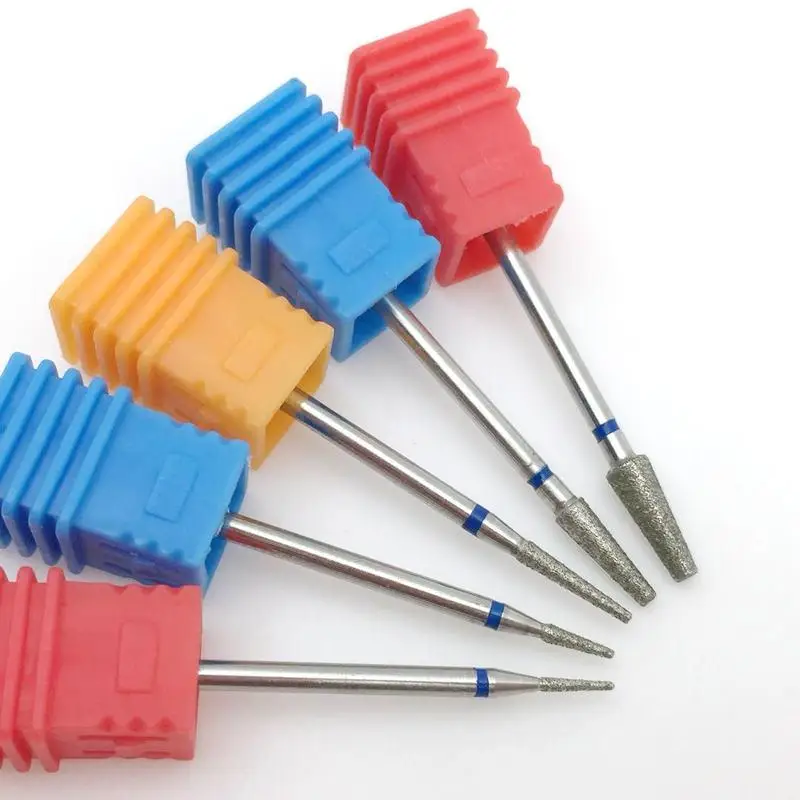 

5 Type Cone Diamond Nail Drill Bit 3/32" Rotary Burr Bits For Manicure & Pedicure Drill Accessories Nail Beauty Tools