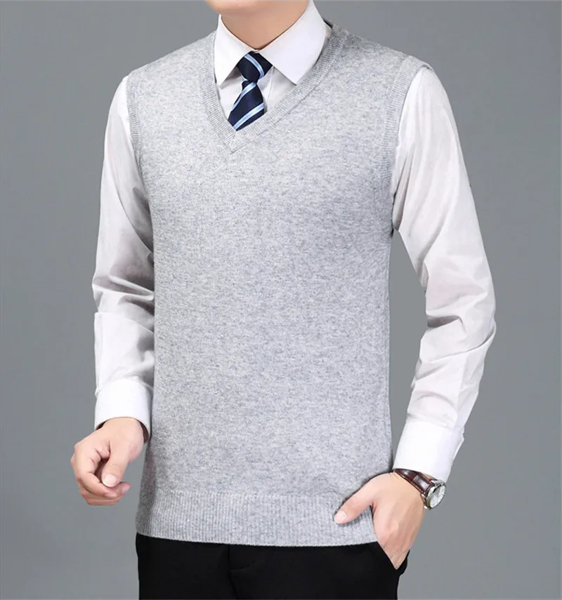 Sweater Men Pullover Cashmere Jumper Classic Sleeveless Sweaters Vest Mens Pull Homme Male Pattern Cashmere Sweater Vest