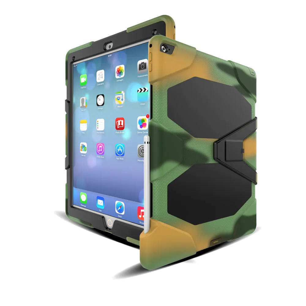 Для iPad Pro 12,9 чехол силиконовый ударопрочный чехол для телефона держатель руки 3 слоя твердая полная защита для корпуса - Цвет: Camouflage