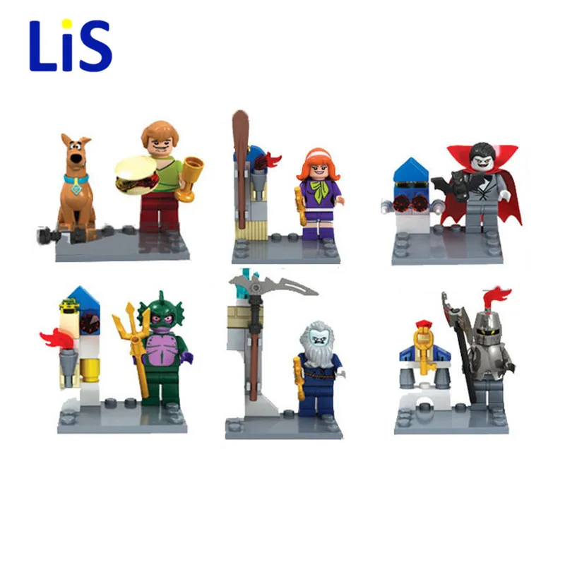 

6pcs/lot Scooby Doo Figure Set Shaggy/Vampire/Daphne Building Blocks Models Bricks Toys Best Gifts For Children