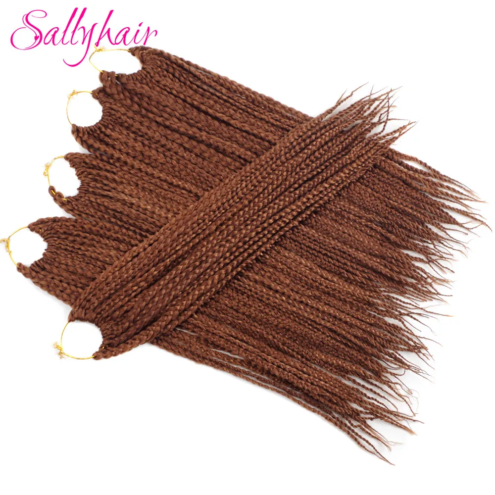 Sallyhair Brands 3X Afro Box Braids 22inch 22 Pcspack Synthetic Crochet Ombre Tow Tone Braiding Hair Extensions Black Brown Bug (31)