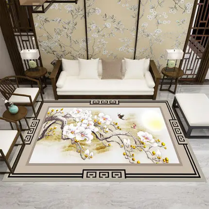 

Traditional Chinese Modern Living Room 3D Carpet Bedroom Bedside Rectangular Rugs Sofa Coffee Table Mat Study Room Home Accessor