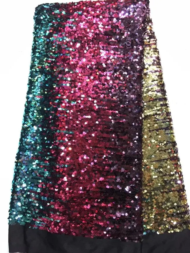 

Free Shipping guipure lace fabric high quality african sequins lace fabric in green and gold and red