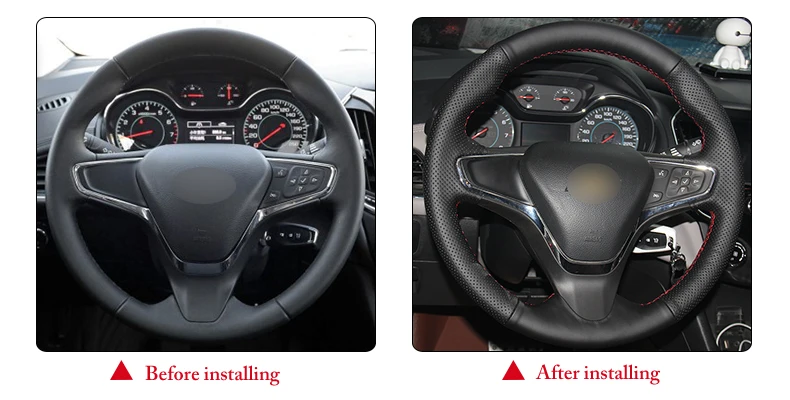 Черные кожаные чехлы рулевого колеса автомобиля для Chevrolet Cruze вольт новинка Cruze Авто рулевые чехлы