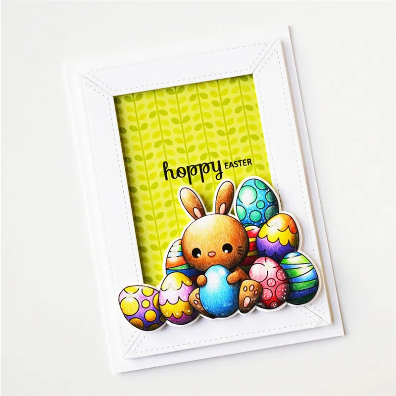 

Eastshape Easter Happy Rabbit Clear Stamps and Dies for Craft Dies Scrapbooking DIY Album Card Making New Dies for 2019 Decor