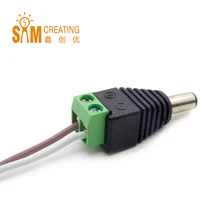 1 pcs DC Power male Connectors plug 5.5 x 2.1mm jack Adapter Power Supply connector for CCTV Single Color LED Strip Light