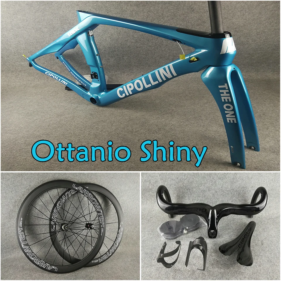 

Ottanio Shiny 3K MCipollini RB1K THE ONE carbon frames Handlebar Saddle Bottle cages 50mm carbon wheelset Novatec A271 hubs