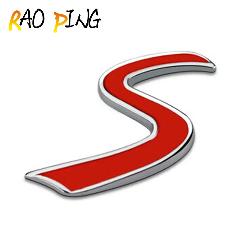 

Raoping Chrome Metal Exterior Accessories Car Stickers Red Mini Cooper S Car Emblem Stickers Logo Decoration 3D Car Grille Car