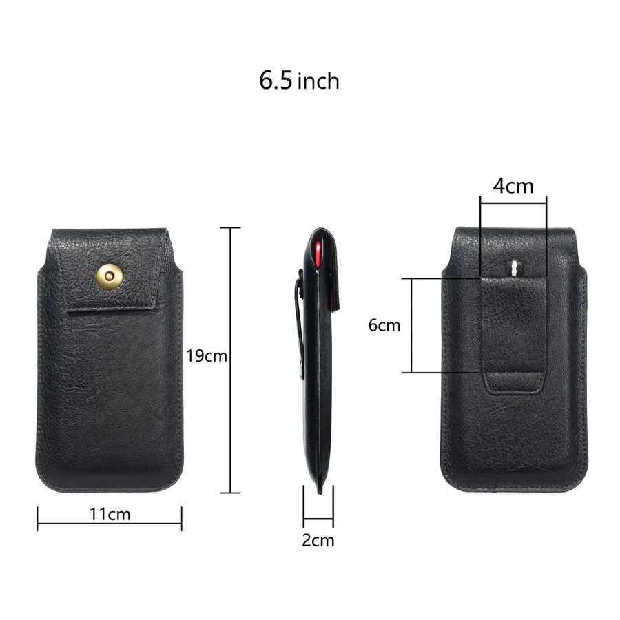 CHEZVOUS Flip Leather Phone Case For Smart Cell Phones 4.7-6.5inch Belt Clip Holster Pouch Ultra-thin Waist Bag Outdoor Climbing