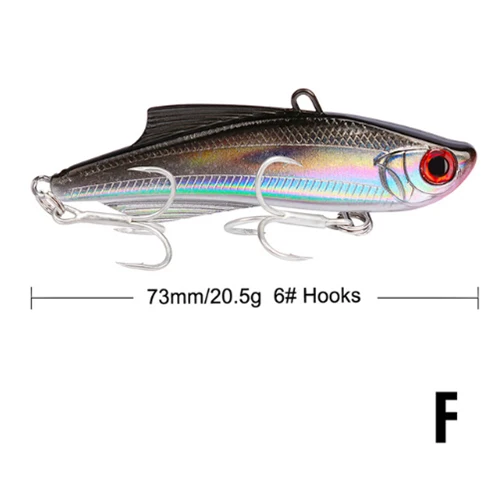 1PC VIB Fishing Lure 7.3cm-2.87"/20.5g-0.72oz Balancer Carp Fishing Tackle Lures with 6# BKB Hook 6 Colors Wobbler Bass Baits - Цвет: colorF