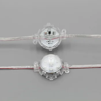 

50mm diameter;DC24V;addressable;rgb full color;IP68;UCS1903 IC;7pcs 5050 led;1.68W;with convex clear net type cover