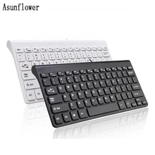 Игровая офисная Проводная клавиатура, 78 клавиш, черная мини тонкая мультимедийная USB Проводная внешняя клавиатура для ноутбука, ноутбука, компьютера