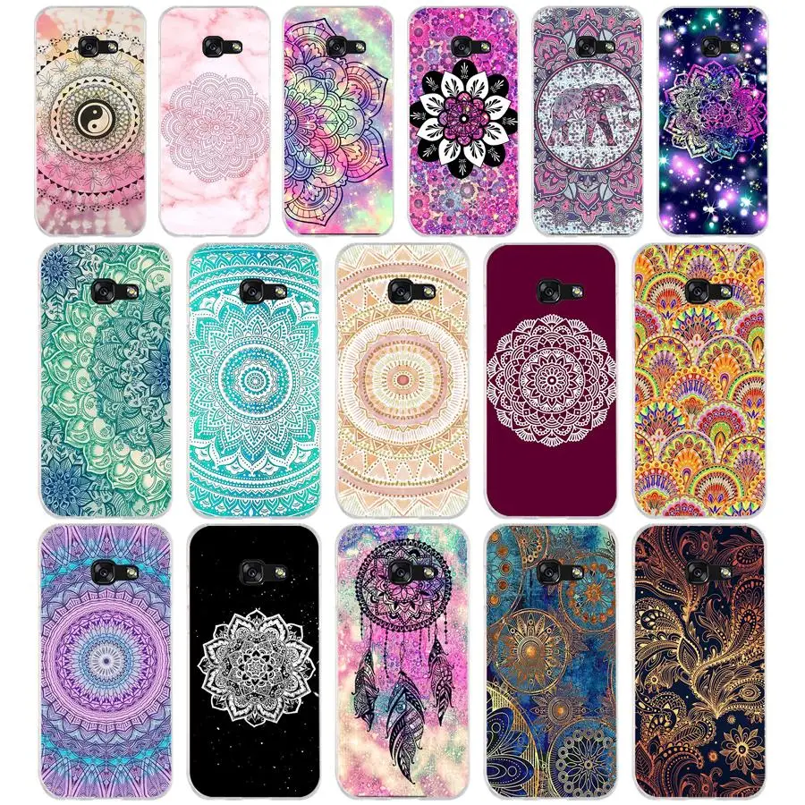 

71SD gold mandala Soft Silicone Tpu Cover phone Case for Samsung a3 2016 a5 2017 a6 plus a7 a8 a9 star lite s 6 7 8 9
