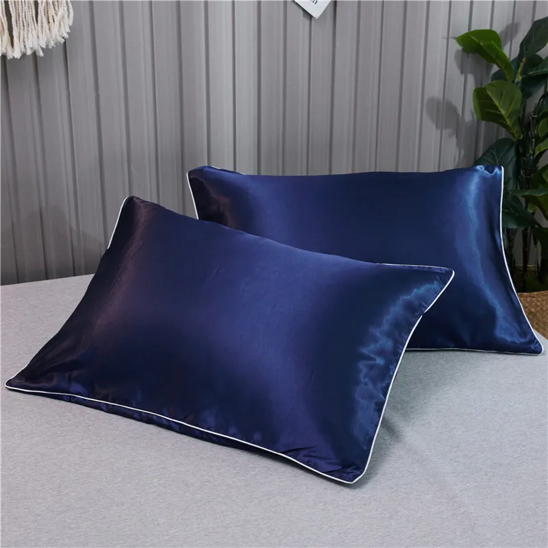 

Bonenjoy Satin Silk Pillowcase Cover Blue and White Color Pillowcase Sham for Summer Satin Silk Pillowcase Cover