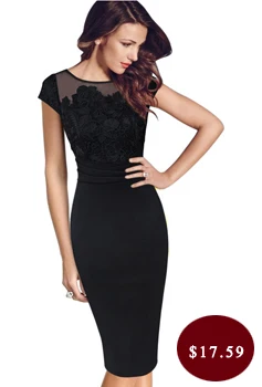 FEIBUSHI-Women-Sexy-Elegant-Floral-Crochet-Lace-Ruched-Party-Evening-Sheath-Special-Occasion-Bridemaid-Mother-of