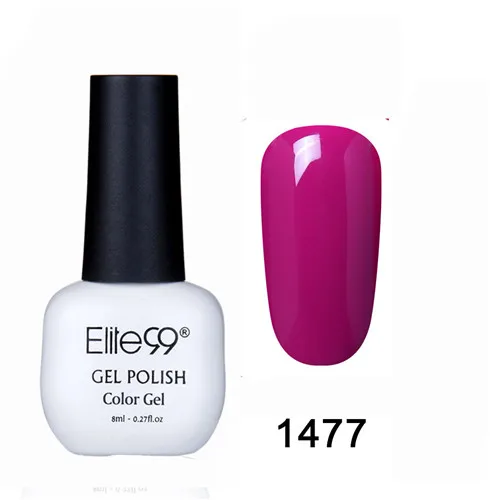 Elite99 8 мл Лак для ногтей великолепный цвет Гель-лак для ногтей Vernis полуперманентное верхнее покрытие Базовое покрытие Гель-лак для ногтей Гель-лак - Цвет: 1477