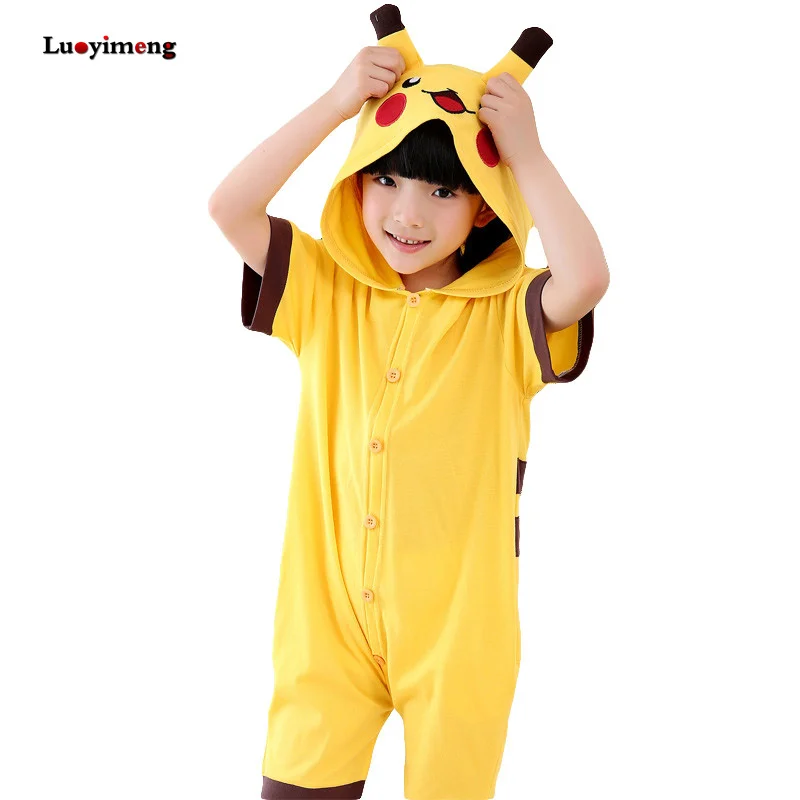 

Children Pokemon Summer Cotton Boys Girls Pajamas Cartoon Animal Short-sleeved Onesie Kids Unicorn Sleepwear Sleepers Blanket