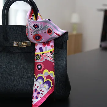 

New colorful pink paisley sunflower silk scarf office lady square silk scarf for women red 100% silk scarf
