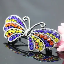 43*90 мм бабочка свадебные украшения для головы повязки на голову головной убор кристалл горный хрусталь зажим для волос с бабочкой бант аксессуары с орнаментом