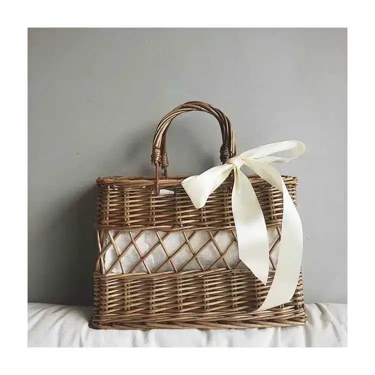 Плетеная корзина для хранения женская сумка летняя пляжная сумка для отдыха плетеная Плетеная соломенная Большая вместительная сумка через плечо Bohemi