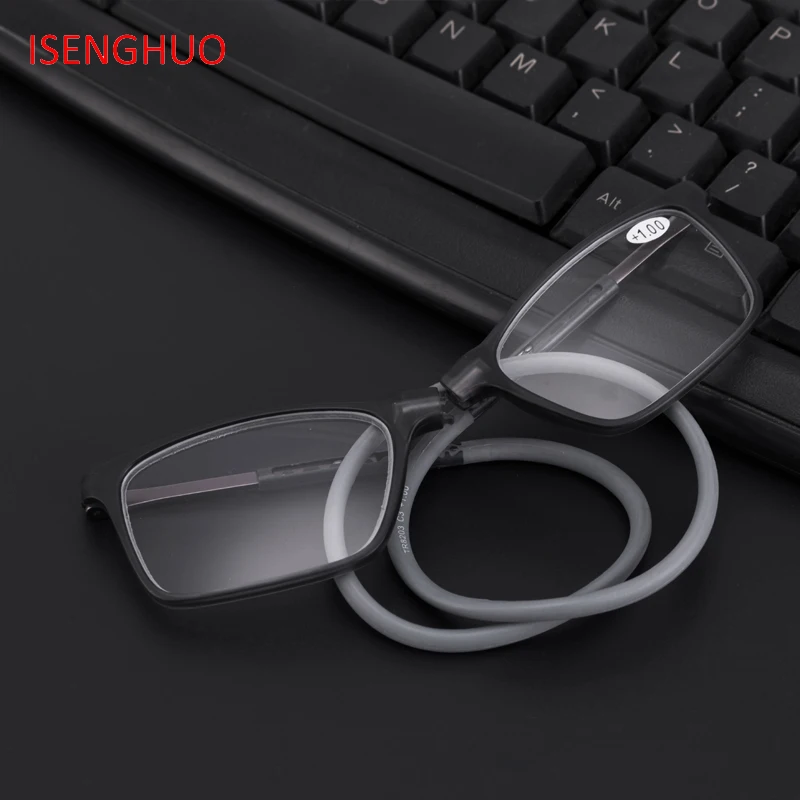 

ISENGHUO Upgraded Magnet Reading Glasses Men Women Adjustable Hanging Neck Hyperopia Presbyopia Reader presbyopic spectacles