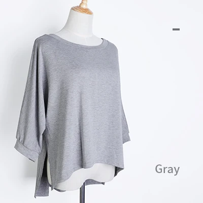 Женская блузка, топы, Спортивная одноцветная рубашка с коротким рукавом, топы для тренировок, йоги, хлопковая рубашка размера плюс, одежда для йоги - Цвет: Gray