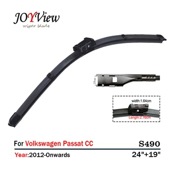 

S490 Wipers Size:24"+19"Fit For (VW) Volkswagen Passat CC(2012 onwards)Wiper blade rubber replacement Ruitenwisser Essuie glace
