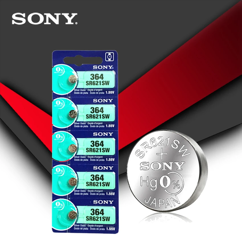 2 шт. sony 364 SR621SW V364 SR60 SR621 AG1 часы батарея Кнопка монета ячейка Сделано в Японии