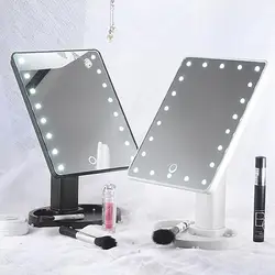 Сенсорный экран 16/22 светодиодный зеркало для макияжа с лампой Настольный макияж зеркала суета 3 складной регулируемый зеркало с USB кабель